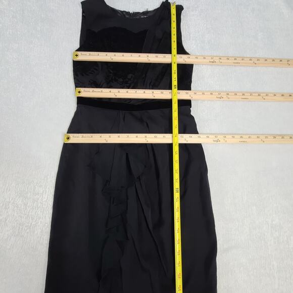 Elie Tahari Velvet burnout lace pattern black Whimsigoth Sheath Fairy grunge - Picture 4 of 5